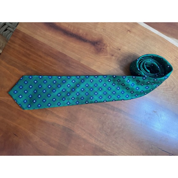 Haspel Other - HASPEL Mens Green Blue Silk Diamond Pattern‎ Necktie